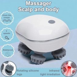 Kopfmassagegerät mit einstellbarer Geschwindigkeit für die Kopfhautmassage, rotes Licht für die Haarpflege, weiches Silikon zum Tiefkneten des Kopfes