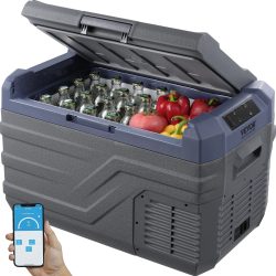 SucceBuy 30/37/45L Auto-Kühlschrank, einzonenförmig, tragbarer Gefrierschrank und integrierter Lichtkompressorkühler für Outdoor-Camping, Wohnmobil