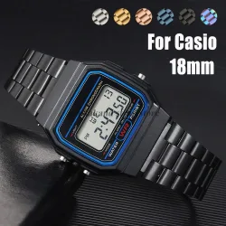 Für Casio 18mm Edelstahl Armband für F84 F105/108/A158/168 AE1200/1300 SGW400 F91W AQ230 AE500W Armband Männer Metall strap