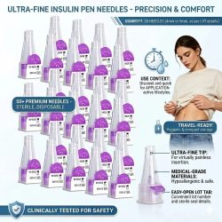 50-500 Stück Insulin-Injektionsnadeln - 4/5/6/8mm, Universell Passend für Insulin-Pens, Zubehör für Blutzuckermanagement