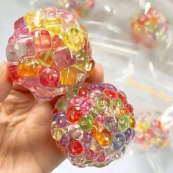Fidget Ice Cube farbige Perlen Quetschbälle Handübungs-Sensorik ADHS Angst Stressabbau Spielzeug für Kinder und Erwachsene