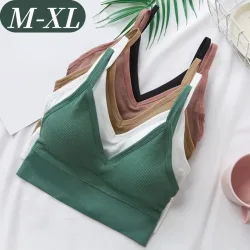 Damen Crop Top Geripptes Tube Top U-Rücken Komfort-BH Streetwear Camis Sexy Dessous Nahtlose Unterwäsche Sport-Tanktop Bralette M-XL