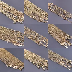 10 teile/los Gold Farbe Edelstahl Kette 45 cm Einstellbare Halskette Breite 1,2/1,5/1,6/2,2/2,5/3mm Männer Frauen Schmuck Kette Groß