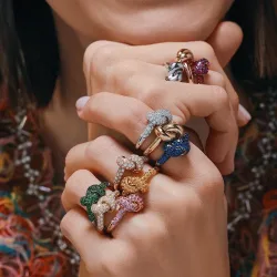 Farbiger Zirkon-Kreuzungsring, klassischer Design-Stil, Edelstahl, wasserdicht, lichtbeständig, Geometrie, Dame, einzigartiges Schmuckgeschenk