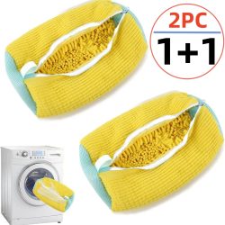 1/2PCS Waschen Schuhe Tasche Baumwolle Wäsche Flauschigen Fasern Entfernen Leicht Schmutz Waschen Taschen Anti-Verformung schuhe Kleidung Organizer
