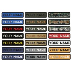 1 STÜCK 10 cm x 2,5 cm Benutzerdefinierte personalisierte Namensnummer Patch Streifen Abzeichen Tags Chevrons Armband Eisen auf oder Hakenschlaufe bestickt