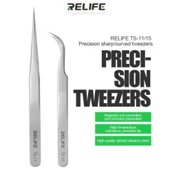 RELIFE TS-11 TS-15 Wartungspinzette mit hoher Härte, antistatisch, gerade, gebogen, für Telefon, CPU, IC, Reparaturklammern, Handwerkzeug