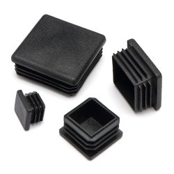 Schwarzer, quadratischer, länglicher Kunststoff-Rohrstopfen, Stopfen-Staubstopfen, Schutzhülle, rutschfeste Matte, Kopf-Endkappe, Türmatte, 16 x 16 mm ~ 80 x 40 mm