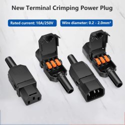 1/5/20 Teile/los Neue Terminal Crimpen AC Power Stecker 10A250V 3 Pin IEC Stecker Männlich und weiblich Paarung Lade Kopf Schwarz Weiß