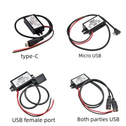 10W 15W 24W 12V auf 5V 2A 3A DC-DC Step Down Buck Converter Netzteil Modul Mini USB Micro USB Männlich Weiblich Typ-C Adapter