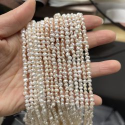 3-4mm Unregelmäßig Geformte 100% Natürliche Süßwasserperlen Halbfertige Perlen für DIY Schmuckherstellung Halsketten Armbänder & Accessoires