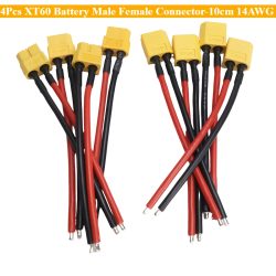 4 Stück XT60 Batterie männlich weiblich Stecker ? 10 cm 14AWG Silikondrahtkabel für RC Flugzeug Lipo Batterie ESC FPV Drohne erweitern