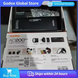 Godox AD200Pro Outdoor-Blitzlicht 200Ws TTL 2.4G 1/8000 HSS 0.01-1.8s Wiederbefüllung mit 2900mAh Akku