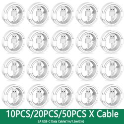 10-50PCS 2A TPE USB A Typ C Schnelle Lade Daten Kabel Für Samsung Galaxy S8 Huawei Xiaomi LG Handy USB-C Schnell Kabel 2m