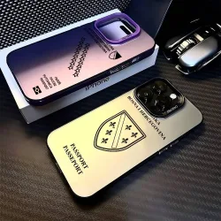 Bosnien und Herzegowina Passhülle Farbe Silber Shell für iPhone 17 16 16e 15 14 13 12 11 Pro Max Plus stoßfeste Abdeckung
