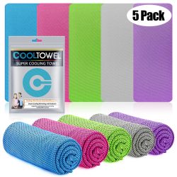 5er-Pack Kühlhandtücher, 40' X 12' Mikrofaser-Kühlhandtücher für Nacken und Gesicht, Schweißtücher für Laufen, Yoga, Reisen, Klettern