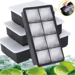 4/6/8/Gitter Große Eis Tablett Form Box Große Food Grade Silikon Eiswürfel Quadratische Tablett Form pub Wein Eis Blöcke Maker Modell