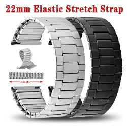 Elastisches Stahl-Uhrenarmband 22mm für Seiko für Rolex Armband Metall-Erweiterungs-Smartwatch-Band für Herren Damen Universelles Armband