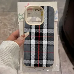 Vintage Kariertes Lychee-Muster Weiche Handyhülle für iPhone 17 16 15 14 13 12 11 Pro Max 14 15 Plus 17 Air X Xs XR Stoßfeste Schutzhülle