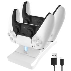 GAMINJA Dual Controller Ladeständer für Playstation 5 Controller Ladestation PS5 mit Schnelllade-AC-Adapter 5 V 1,2 A