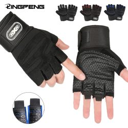 Trainingshandschuhe für Männer und Frauen, Halbfinger-Handschuh mit Handgelenkbandage für Sport, Gewichtheben, Training, Fahrrad, Motorradfahrer, Fitnessstudio