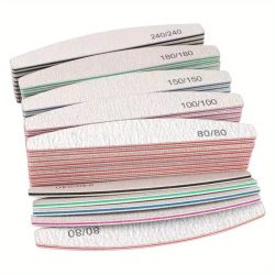 1/3/5/10 Stück professionelle Nagelfeile 80/100/150/180/240 Schleifpapier starkes dickes Schleifen Halbmond Kalk Nagelzubehör und Werkzeuge