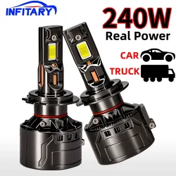 Infitary, 4 Kupferrohr 240W Auto LED-Scheinwerfer Hochleistungs-Autolampe H7 H4 H11 H1 9005 HB3 9006 HB4 9012 Licht für Fahrzeug-Ersatzkit
