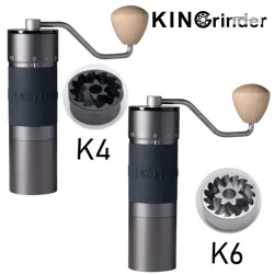 Kingrinder K4 /K6 manuelle Kaffeemühle, tragbare Mühle, 420 Edelstahl, 48 mm Edelstahl, Titanbeschichtung, Grat
