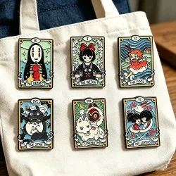 6-teiliges Anime-Tier-Emaille-Broschen-Set, Cartoon-Katzen-Design, Metall-Pins, modische Accessoires für Rucksäcke, ideales Schmuckgeschenk für Mädchen