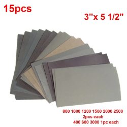 15 Teile/satz Schleifpapier 400 600 3000 800 1000 1200 1500 2000 2500 Schleifpapier Wasser/Trockenschleifpapier Schleifwerkzeuge