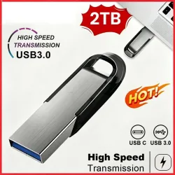 Lenovo 2TB USB 3.2 Metall-Flash-Laufwerke, super schnelle USB-Sticks, 1TB 512GB, tragbare USB-Sticks für Auto, Telefon, Computer