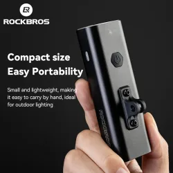 ROCKBROS, ROCKBROS Fahrrad-Frontlicht, IPX6, Typ C, wiederaufladbar, Fahrrad-Hängeleuchte, Scheinwerfer, LED-Taschenlampe, 400/800/1000/1500 lm, Aluminium