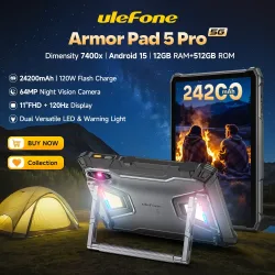 ?2025 Neu?Ulefone Armor Pad 5 Pro 5G Robustes Tablet 24200 mAh 120 W Blitzladedimensität 7400 x 512 GB ROM Android 15 64 MP NFC