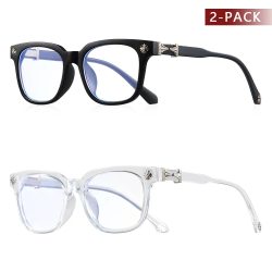 Klassische 1-teilige quadratische Anti-Blaulicht-Brille für Männer und Frauen, schwarzer und transparenter Rahmen, Unisex, Computer, die Damenbrille tragen