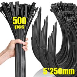 500/100 Stück Großhandel Kunststoff Nylon Kabelbinder Selbstsichernde Kabelbinder Verstellbare Kabel Befestigungsschlaufe Home Office Kabelbinder