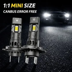 H7 LED-Scheinwerfer Canbus 8000LM 55W 7035 CSP-Chips 1:1 Mini-Größe Plug-and-Play Autolampe 6000K Kabellose Nebelleuchte mit Turbo-Lüfter