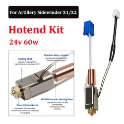 Für Artillery Sidewinder X1 X2 Genius Pro Verbessertes Hotend Keramik-Heizblock-Kit 24 V 60 W Hot End Pinting Head