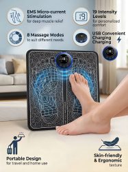 EMS Fußmassagegerät, wiederaufladbares Massagepad, Fußentspannungspad, elektrische Fußmassagegeräte, fördern die Durchblutung