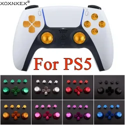 Gold SCHWARZ Rot Blau Benutzerdefinierte Metall-Thumbsticks Analoger Controller Bullet-Tasten Chrom D-Pad für Sony PS5 Controller