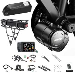 Tongsheng 250W 500W 750W 1000W TSDZ2B TSDZ8 Ebike Kit 36V 48V Motor Drehmomentsensor Mittelmotor mit Ebike Lithium 25Ah Batterie