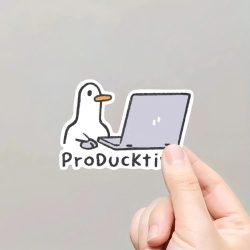 2 Stück süße Gans Laptop-Aufkleber, abnehmbare Laptop-Aufkleber, wasserfeste Aufkleber, Notebook-Computer-Dekoration, Geschenk für Erwachsene