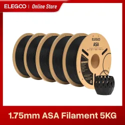 ELEGOO ASA-Filament 1,75 mm 1 kg, UV- und wetterbeständiges 3D-Drucker-Filament, perfekt für Funktionsteile im Freien, 1 kg, Schwarz, Weiß