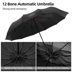 Auto-Logo Faltbarer Sonnenschirm Automatischer Regenschirm Auto-Zubehör für Audi SLINE A3 8P 8V A4 B6 B7 A6 C6 C7 A5 Q3 Q5 Q7 TT A7 A8