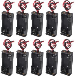 10 Stück AAA-Batteriehalter, 2 x 1,5 V AAA-Batterie-Power-Gehäuse, Kunststoffbox mit Draht, anwendbar für elektronisches Spielzeug, Haushaltsgeräte-Fernbedienung