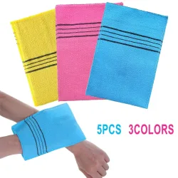 5 Stück Duschbad Peeling Handschuh koreanische Peeling Körper Peelings Dusch tücher Waschlappen tragbar für Erwachsene Grobkorn bürste
