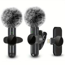 Wireless Lavalier-mikrofon Mit Winddicht Abdeckung Audio Video Aufnahme Mini Mic Für iPhone Android Handy Mikrofon