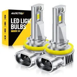 AUXITO 2 Stück 12000LM H11 H8 H9 LED-Scheinwerferlampen, lüfterlos, 6500 K, Weiß, 9005 HB3, Fern- und Abblendlicht, 9006 HB4, Fahrzeuglicht-Fahrlampe