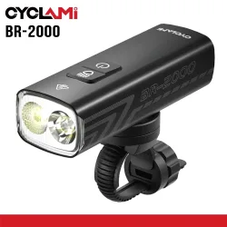 2000 Lumen CYCLAMI Fahrradscheinwerfer Fahrrad Taschenlampe Lenker Type-C MTB Road Highlight BR2000 Frontlampe Licht Aluminiumlegierung Mountainbike Rennrad Vorderleuchte für Fahrrad
