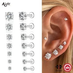 Aide 0,03?1,2 CT Moissanit-Ohrringe, 925er-Sterlingsilber, runder Schliff, Ohrstecker, Piercing-Ohrringe für Männer und Frauen, Zertifikat