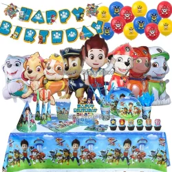 PAW Patrol Geburtstag Party Dekoration Neue Version Ballon Set Einweg Geschirr Kid Event Liefert Banner Hintergrund Geschenk